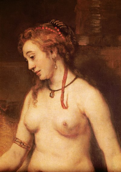 Bathseba beim Baden, 1654 (Detail) von Rembrandt van Rijn